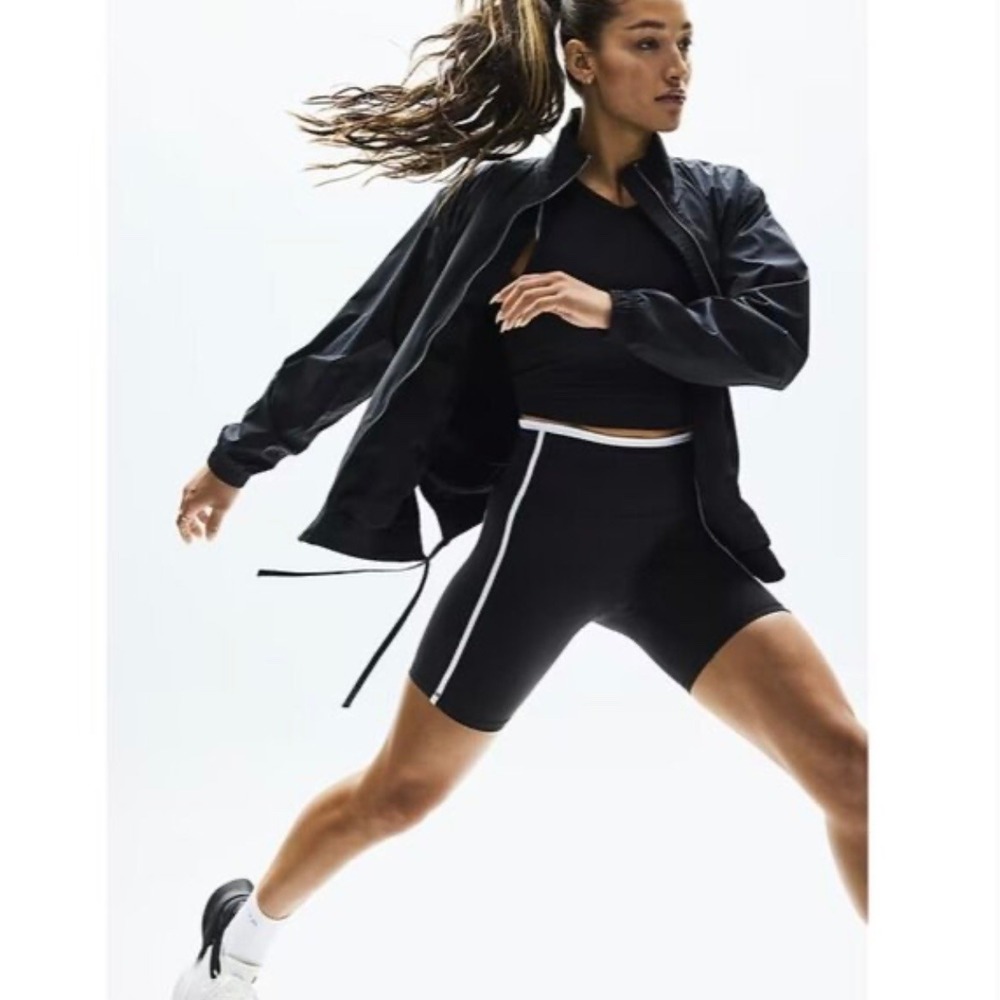 NEW Athleta Black Rise‎ Anorka Full Zip Jacket Boxy Relaxed Women's Large $189